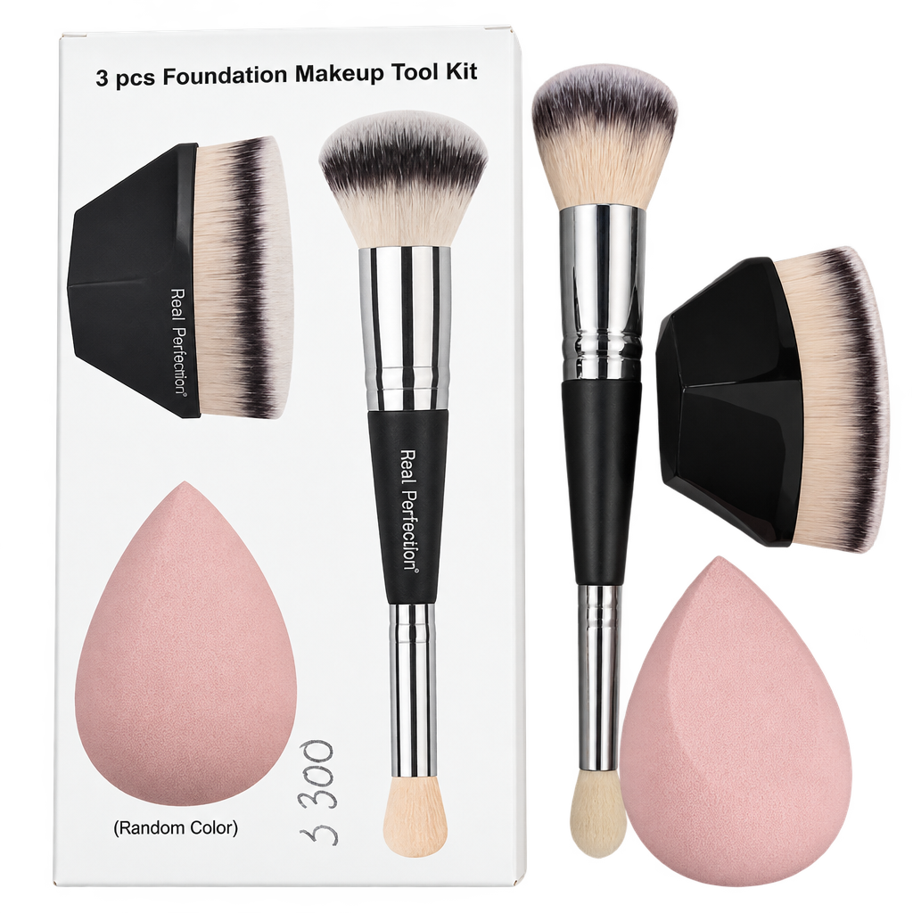 Real Perfection 3-Piece Foundation Makeup Tool Kit